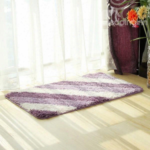 Simple Purple Stripe Home Decorative Doormat