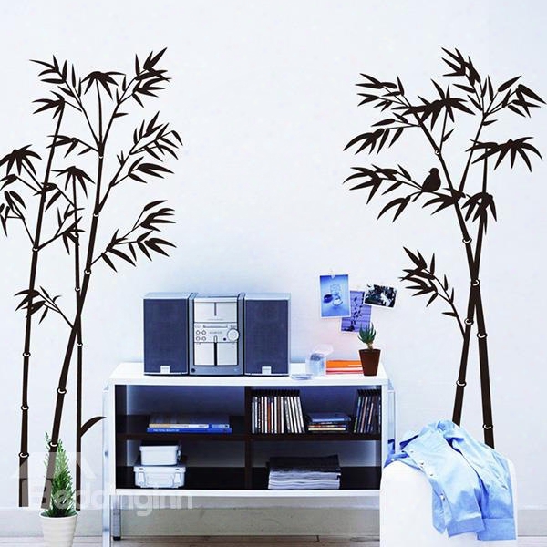 Simple Style Black Bamboo Pattern Wall Sticker