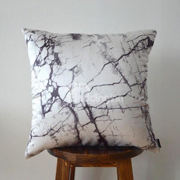 Stylish Marble Pattern Pillow With Pp Cotton-wool Inside Modern Style Satin Pillow