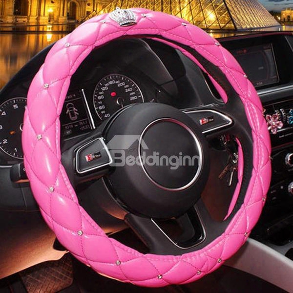 Super Cute And Bright Color Leatherette Material Medium Tyle Steering Wheel Cover