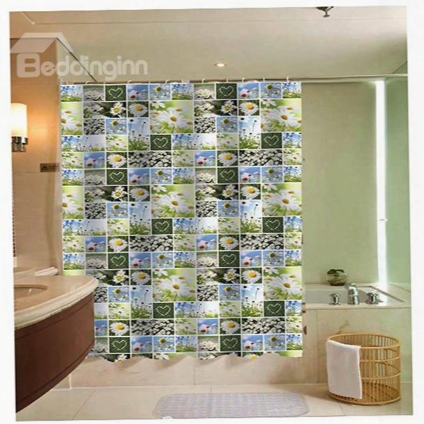 Various Chrysanthemum Collage Print 3d Bathroom Shower Curtain