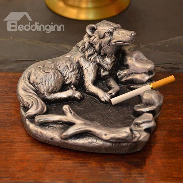 Very Popular Antique Brass Lone Wolf Ashtray