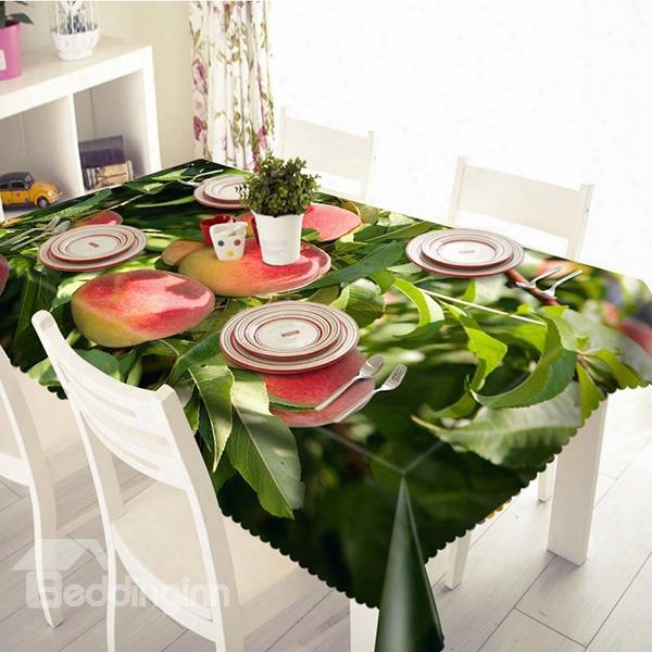 Vivid Peach Pattern Polyester 3d Tablecloth