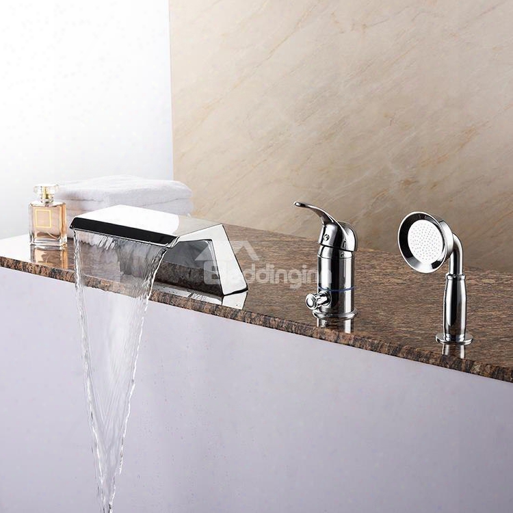 Widespread Single Handle Three Holes With Hnd Shower Bathtub Faucet