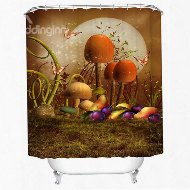 Wonderful Fancy Fairytale Mushroom 3d Shower Curtain