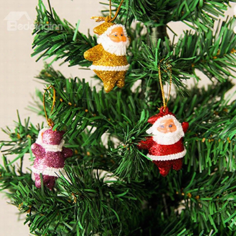 2 Pcs Festival Christmas Tree Decoration Santa Claus Pattern Pendant