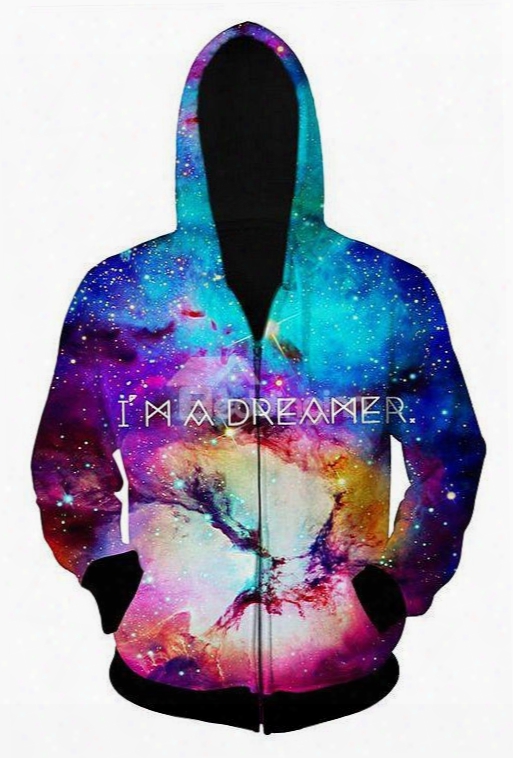 3d Dream Patter Galaxy Jacket Zip-front Cool Hoodies