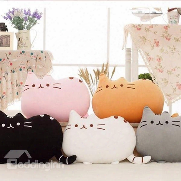 Adorable Cat Shaped Soft Plush Throw Pillow