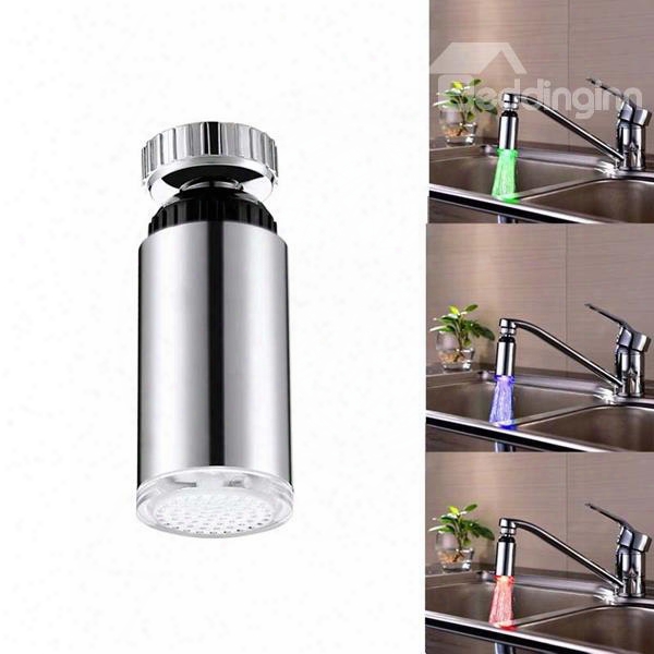 Amazing Temperature Sensor Chrome Finish Kitchen Faucet Head