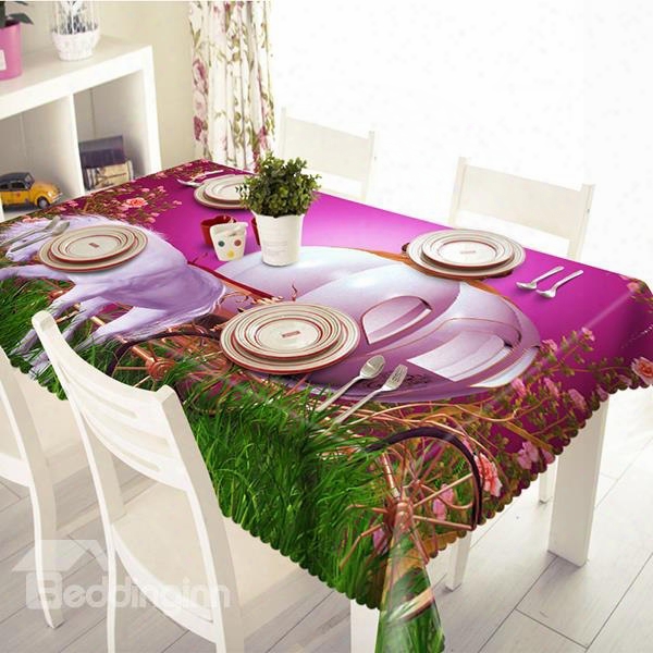 Amusing Horse Carriage Pattern 3d Tablecloth