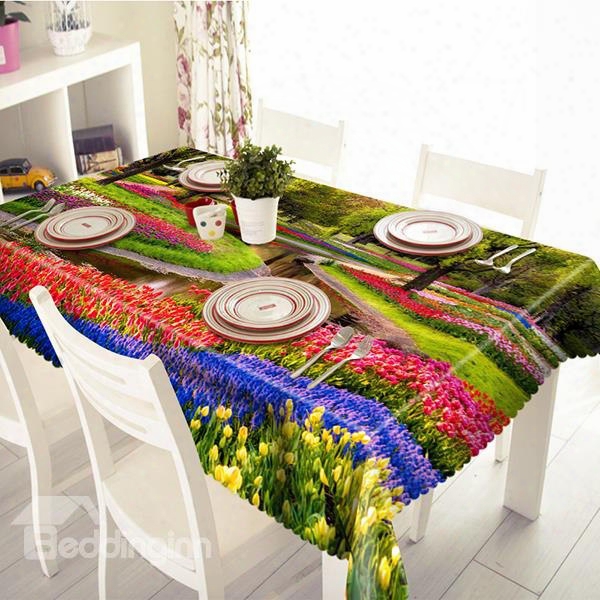 Beautiful Flower Garden Pattern 3d Tablecloth