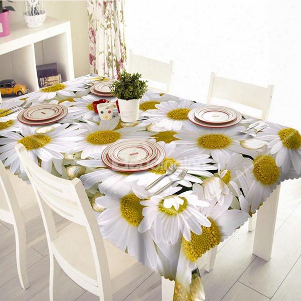 Beautiful Polyester Daisy Pattern 3d Tablecloth