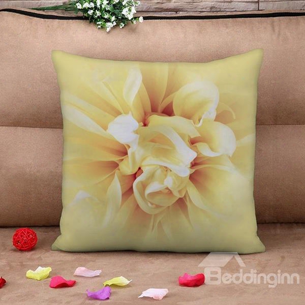 Charming Blooming Flower Print Throw Pillow Case