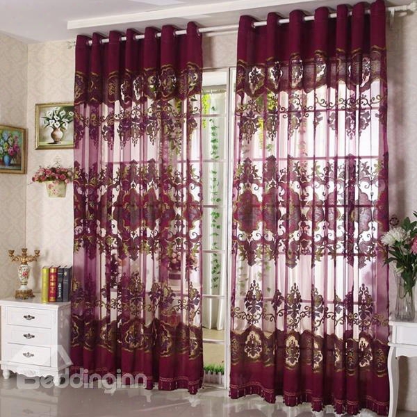 Classical Luxury Purple Custom Sheer Curtain