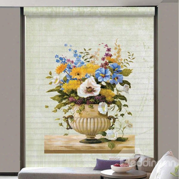 Colored Flowers In The Vase 3d Printing Shangri-la Blinds & Roller Shades