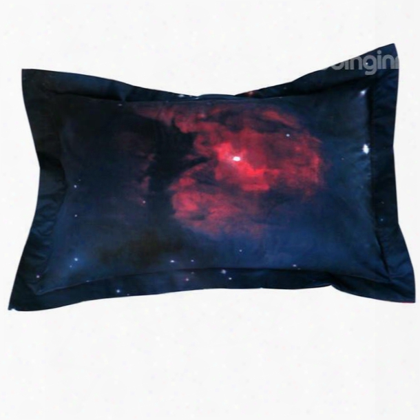 Colorful 3d Galaxy Printed Polyester 2-piece Pillow Cases