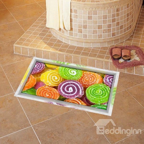 Colorful Delicious Cake Slipping-preventing Water-proof 3d Floor Sticker