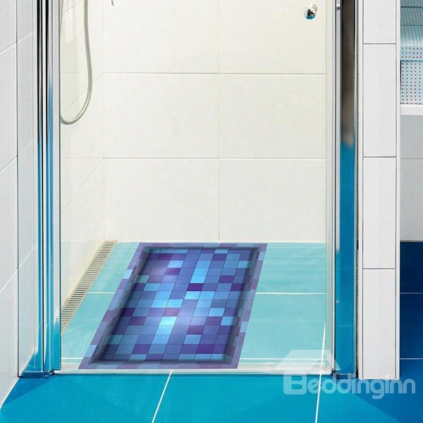 Colorful Mosaic Pattern Slipping-preventing Water-proof Bathroom 3d Floor Sticker