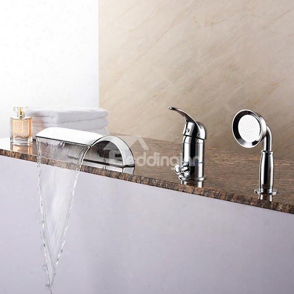 Creative Single Handle Widespread With Hand Shower Bathtub Fauce