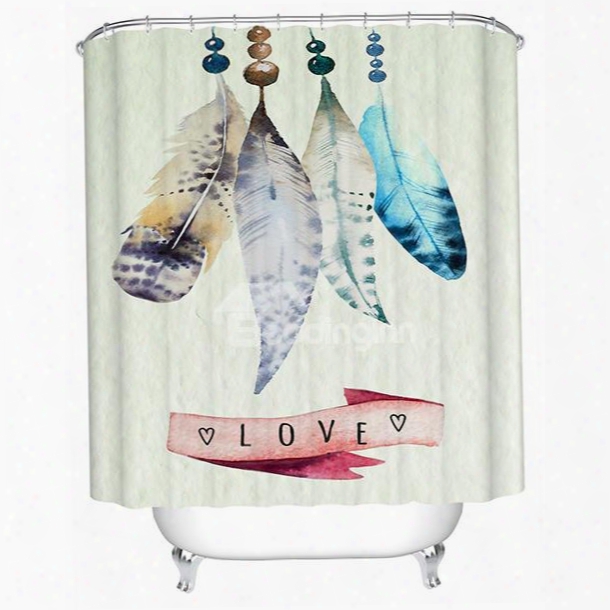 Cute Feathers Handicrafts 3d Bathroom Shower Curtain