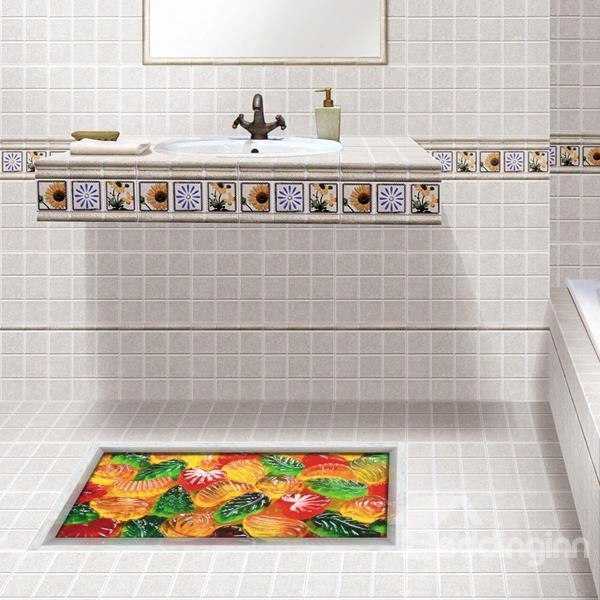 Cute Fruit Pattern Slipping-preventing Water-proof 3d Floor Sticker