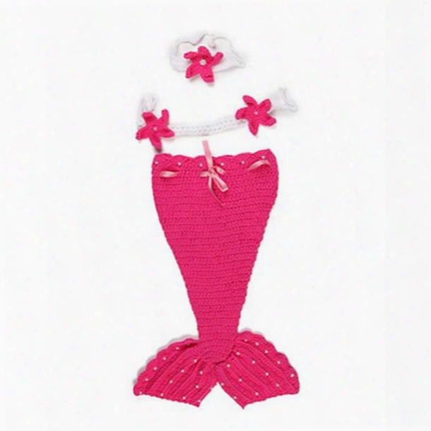 Cute Knitted Crochet Mermaid Shaped Baby Cloth