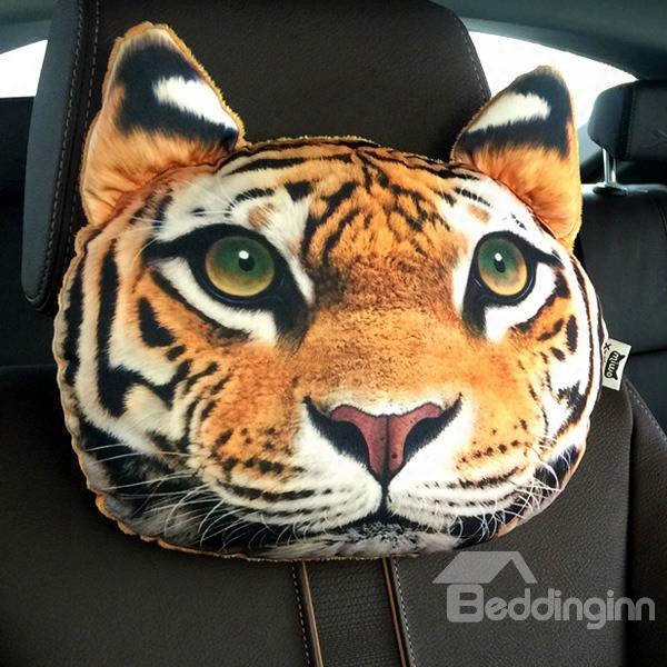 Cute Personalized Tiger Face Creative Car Seat Pillows