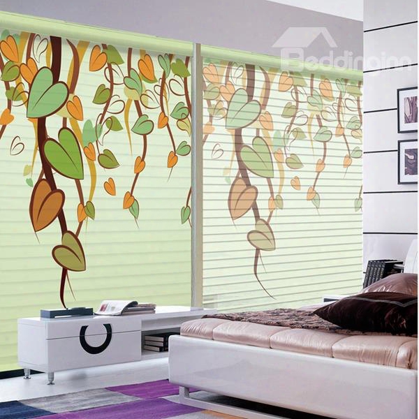 Cute Stick Figures Vine Printing 3d Shangri-la Blinds & Roller Shades