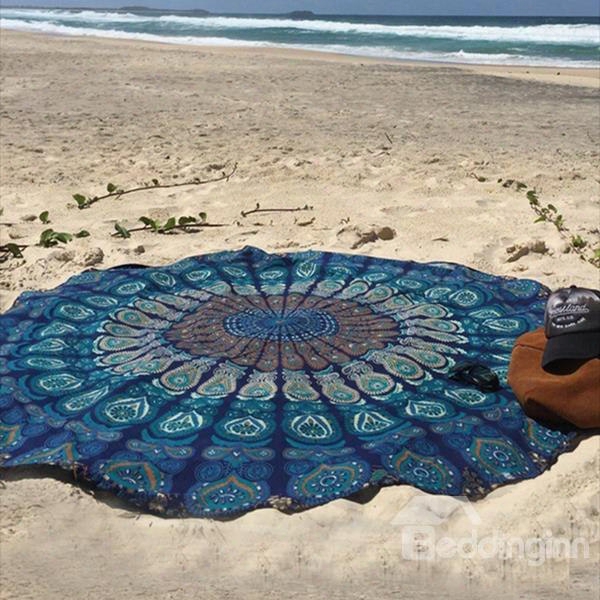 Decorative Bohemian Style Vintage Round Outdoor Multi Usage Beach Throw Mat