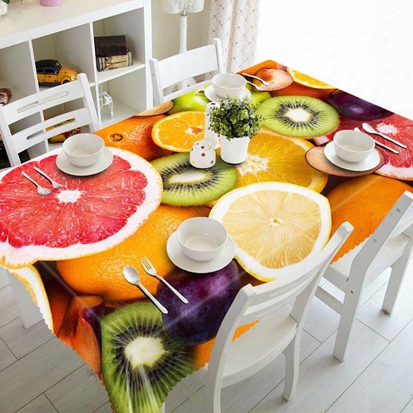 Delicious Grapefruits And Kiwis Pattern 3d Tablecloth