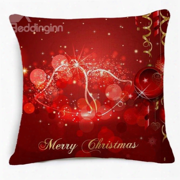 Dreamy Jingle Bell Red Throw Pillow Case