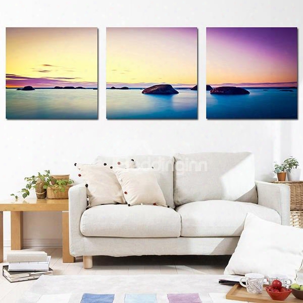 Fabulous Sea View On The Horizon 3-panel Canvas Wall Art Prints