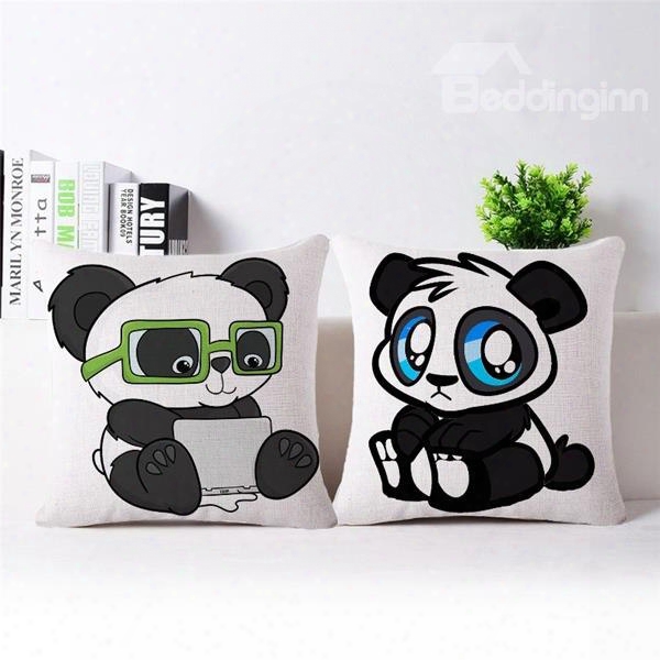 Faddish Likable Panda Print Throw Pillow Case