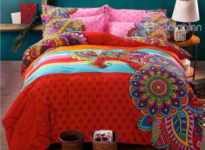 Fancy Bohemian Style 4-piece Cotton Duvet Cover Sets