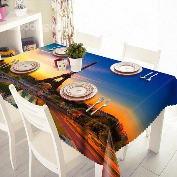 Favorite Sunset Eiffel Tower Pa Ttern 3d Tablecloth