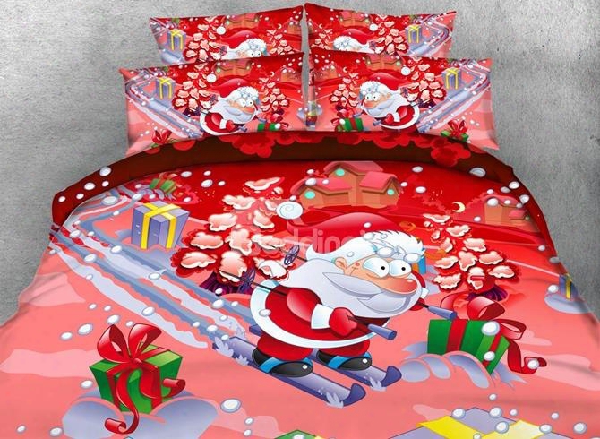 Festal Santa Claus Print 5-piece Comforter Sets