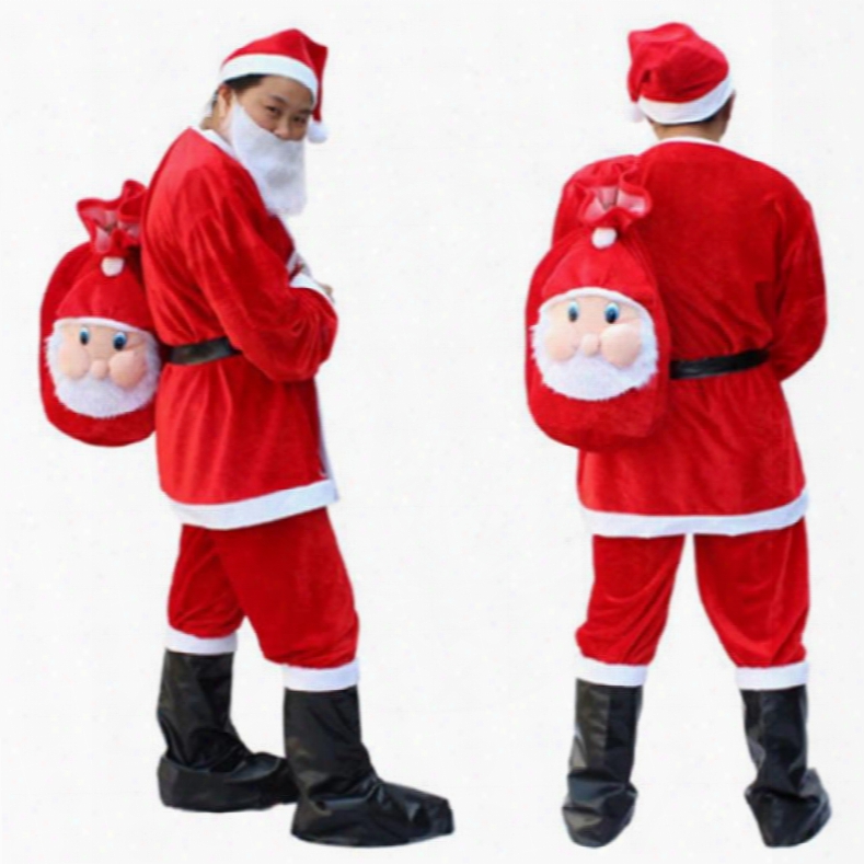 Festival Decor Christmas Santa Claus Cloth 5pcs For Men
