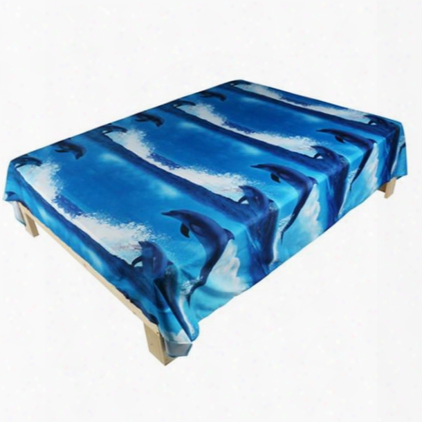 Gorgeous Blue Dolphin Print 3d Flat Sheet