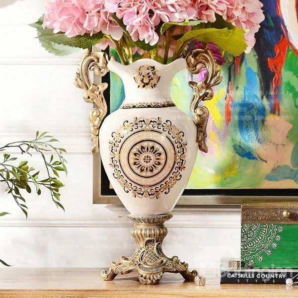 Gorgeous Classical Ceramic European Style Flower Vase Painted Pottery