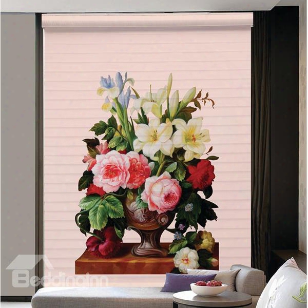 Gorgeous Flower Bouquet In The Vase Printing 3d Shangri-la Blinds & Roller Shades