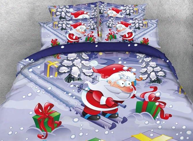 Gorgeous Santa Claus 3d Printed 5-piece Comforter Sets