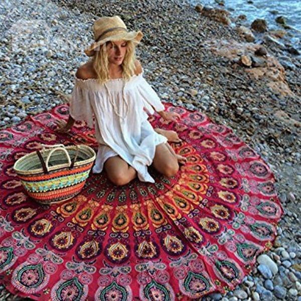 Indian Mandala Style Printed Blanket Picnic Beach Throw Mat