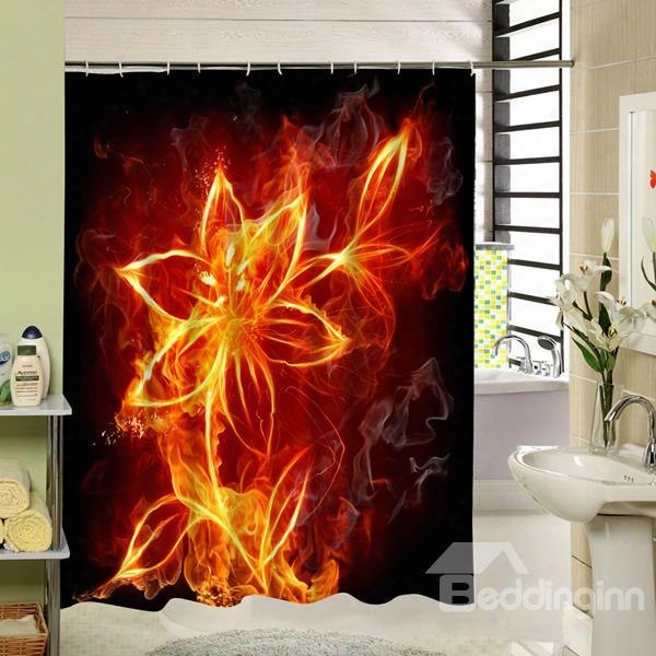 Interesting Fire Lily Printing 3d Bathroom Shower Curtain