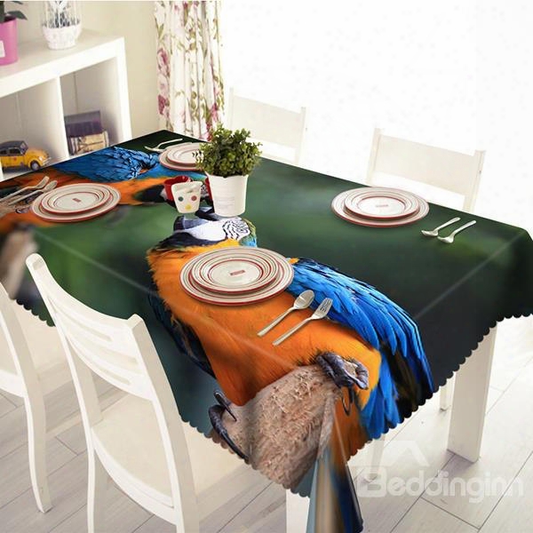 Lovely Polyester Parrot Pattern 3d Tablecloth