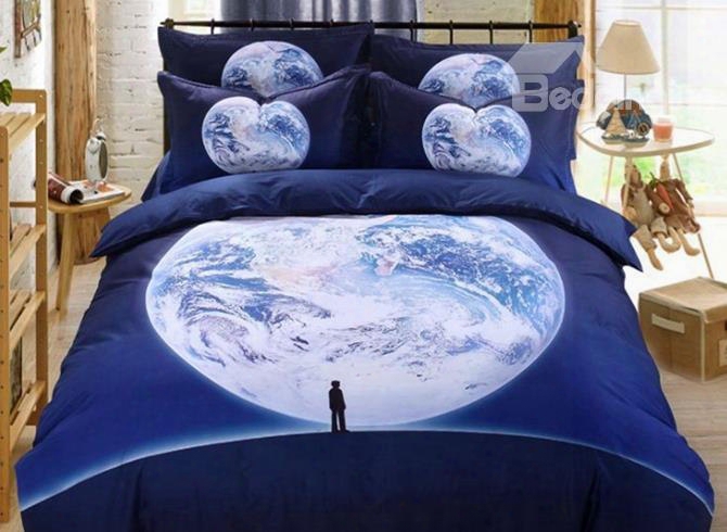 Magic World Reactive Printing Cotton 4-piece Duvet Cover Sets