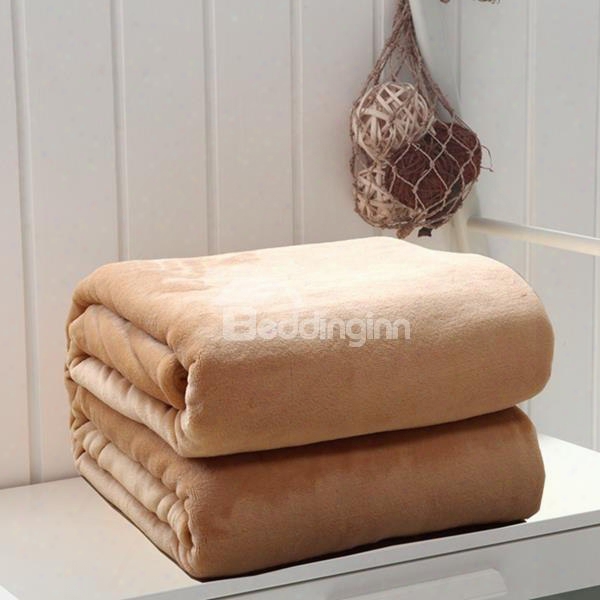 Minimalist Style Solid Color Soft Flannel Blanket