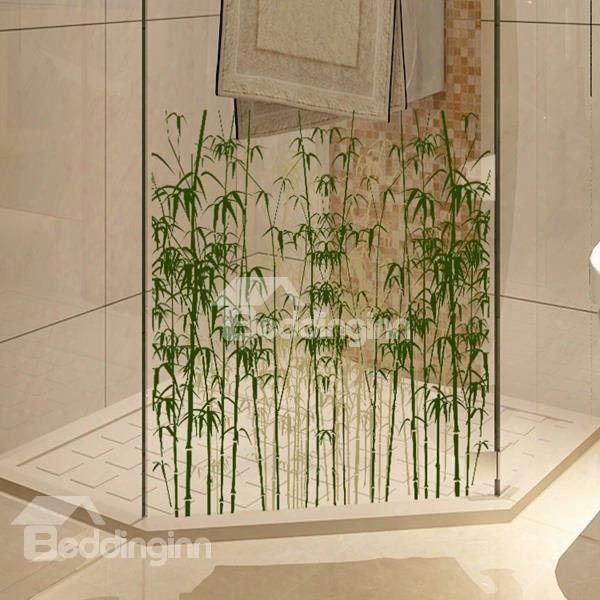 Modern Design Bamboos Pattern Glass Decoration Wall Stickers