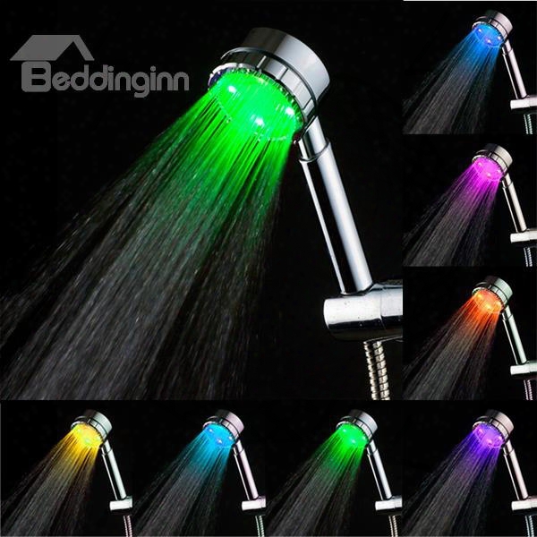 Multicolor Bathroom 7 Colors Automatic Gradual Changing Water Glow Led Light Shower Head