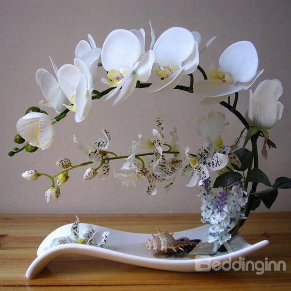 Phalaenopsis Polyurethane Home Decorative Artificial Flower Set