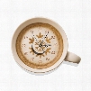 Simple Style Coffee Cup Pattern Needle and Digital Sticker Wall Clock